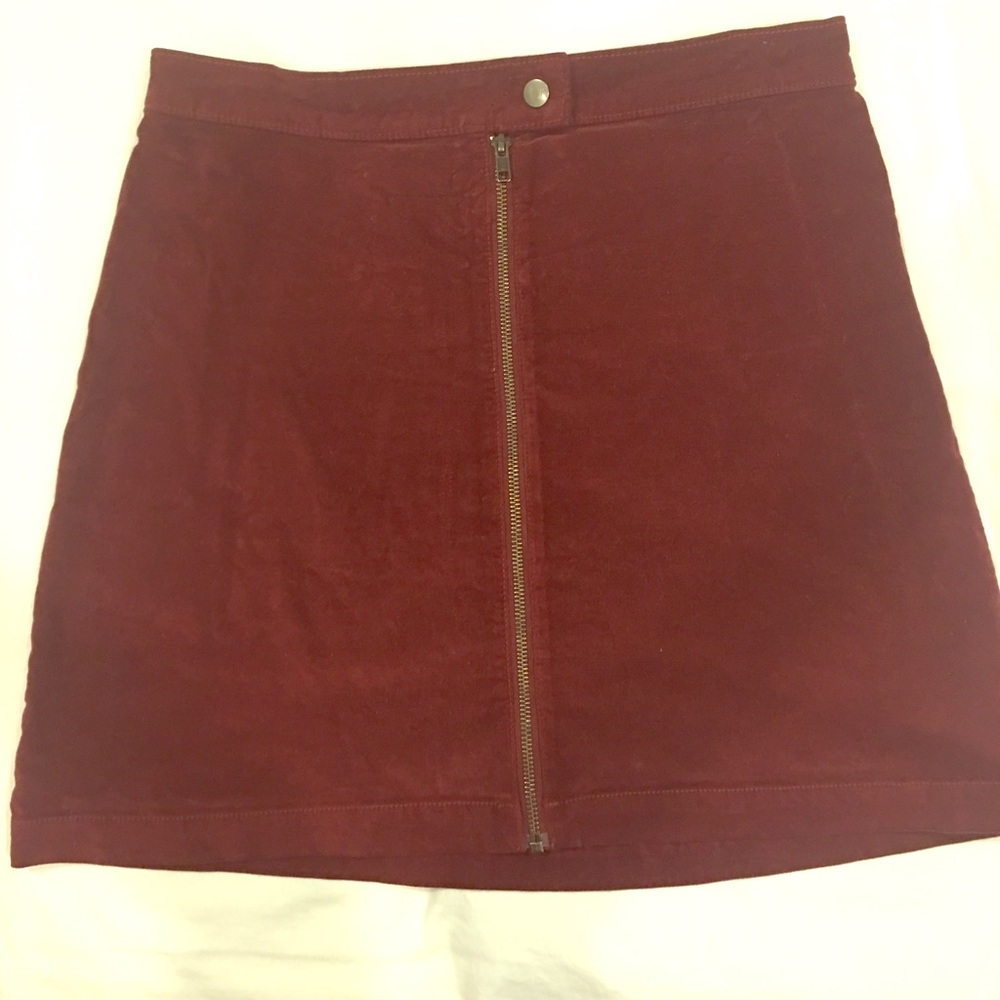Madewell  Velvet Zipper Skirt